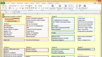 Mise à jour Juillet 2020 : Tout le code du travail en 1 tableau Excel : CODIT