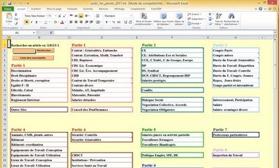 Mise à jour Juillet 2020 : Tout le code du travail en 1 tableau Excel : (...)