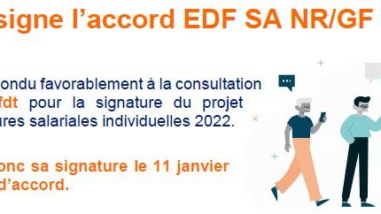 La CFDT signe l'accord EDF SA NR/GF 2022