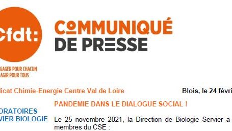 Com. Presse : Pandémie dans le dialogue social !