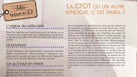 Idée reçue N°22 : La CFDT ou un autre syndicat, c'est pareil !