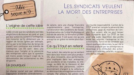 Idée reçue N°9 : Les syndicats veulent la mort des entreprises.