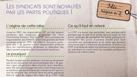 Idée reçue N°2 : Les syndicats sont noyautés par les partis politiques !