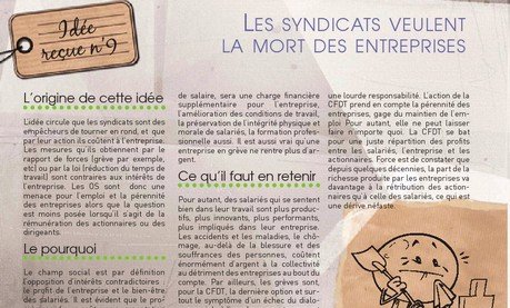 Idée reçue N°9 : Les syndicats veulent la mort des entreprises.