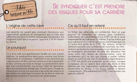 Idée reçue N°16 : Se syndiquer c'est prendre des risques pour sa carrière.