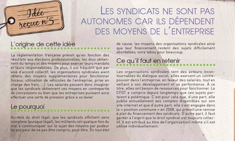 Idée reçue N°5 : Les syndicats ne sont pas autonomes car ils dépendent des (...)