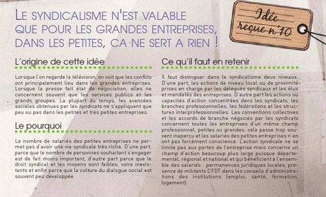 Idée reçue N°10 : Le syndicalisme n'est valable que pour les grandes (...)