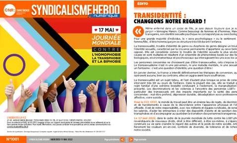 SYNDICALISME HEBDO Numérique du 11 MAI N°1001