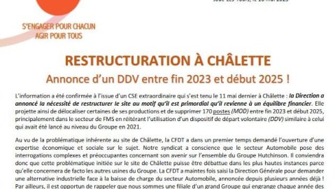 Restructuration à Chalette