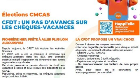 Election CMCAS : Un pas d'avance sur les chèques vacances