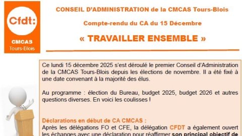 CMCAS : CR 1er CA après les élections