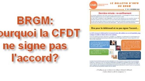 BRGM : Être pour le télétravail et ne pas signer l'accord...