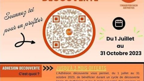 Adhésion découverte du 1er Juillet au 31 Octobre
