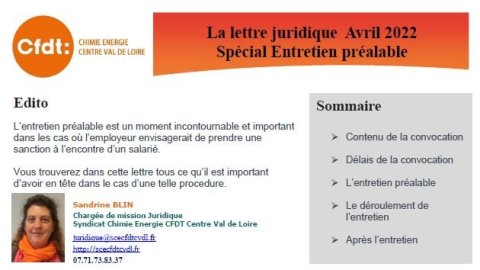 La lettre Juridique d'Avril