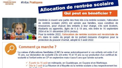 L'ALLOCATION de RENTREE SCOLAIRE