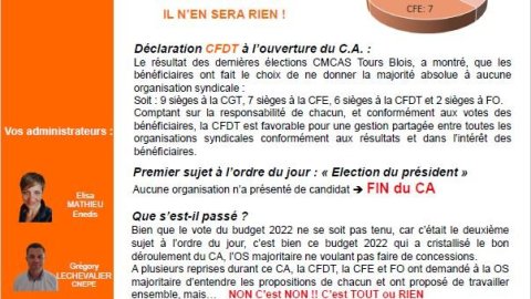 CMCAS Tours Blois CA du 27 Janvier