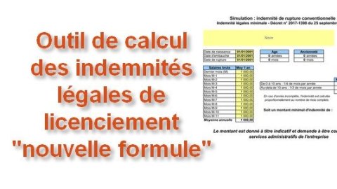 Calcul des indemnités légales