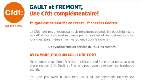 Gault et Fremont – Chambray-les-Tours – Devenir candidat avec la Cfdt
