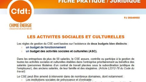 Juridique : Les activités sociales et culturelles