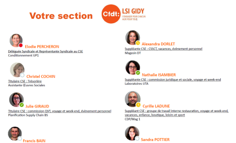 Organigramme de la section LSI Gidy