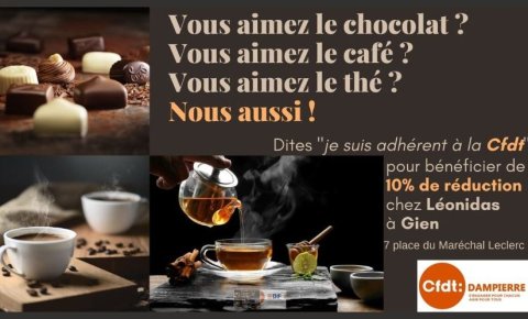 10% de réduction chez léonidas à GIEN