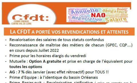 NAO DIOR : la CFDT a porté vos revendications et attentes