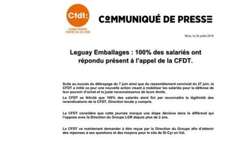 100% des salariés ont répondu présent à l'appel de la CFDT