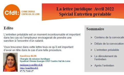 La lettre Juridique d'Avril