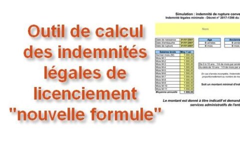 Calcul des indemnités légales