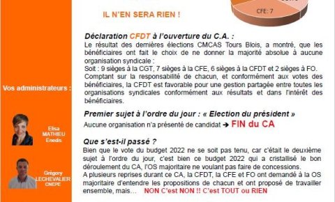CMCAS Tours Blois CA du 27 Janvier