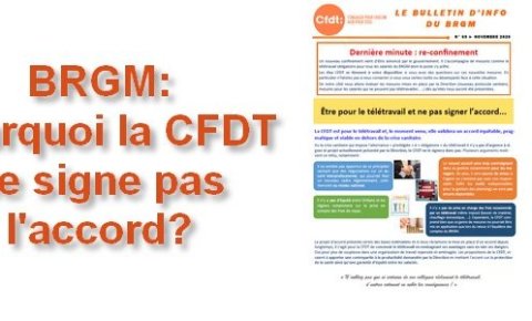 BRGM : Être pour le télétravail et ne pas signer l'accord...