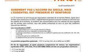 Pétrole : accord salaire 2018