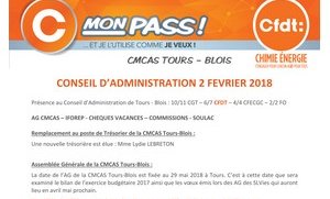 CMCAS TOURS BLOIS : CA de février