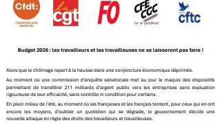 Communiqué intersyndical 9 Aout