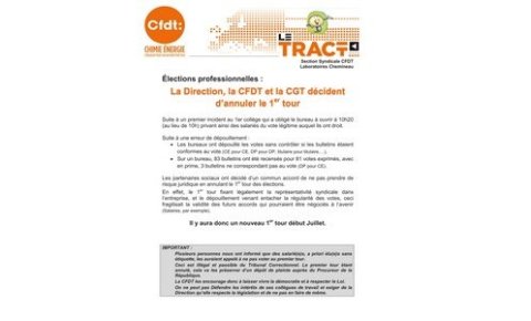 La CFDT va devoir encore patienter ...